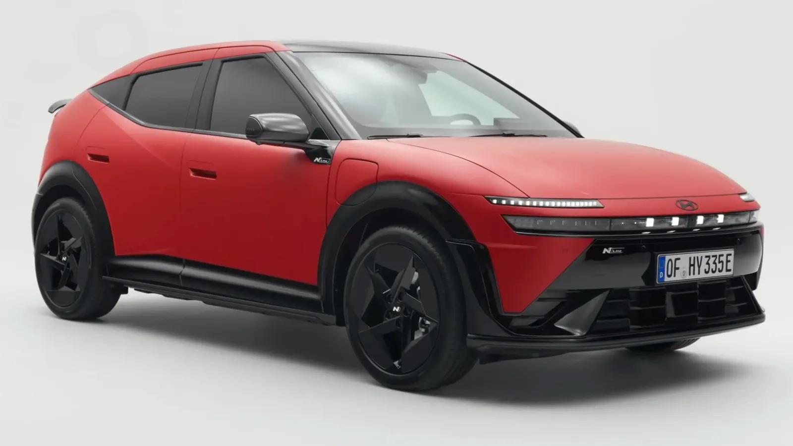 Hyundai IONIQ 3 N Line rouge destinée au marché européen