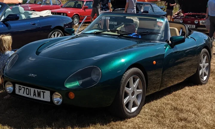 Photo réelle d’une TVR Griffith illustrant le guide d’achat belge