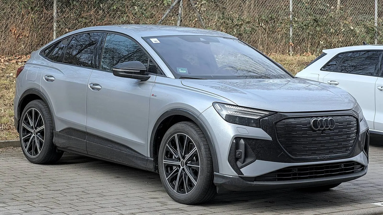 Voiture électrique réelle photographiée en extérieur pour « Les VE et la biodiversité: impact de l’extraction des ressources globales »