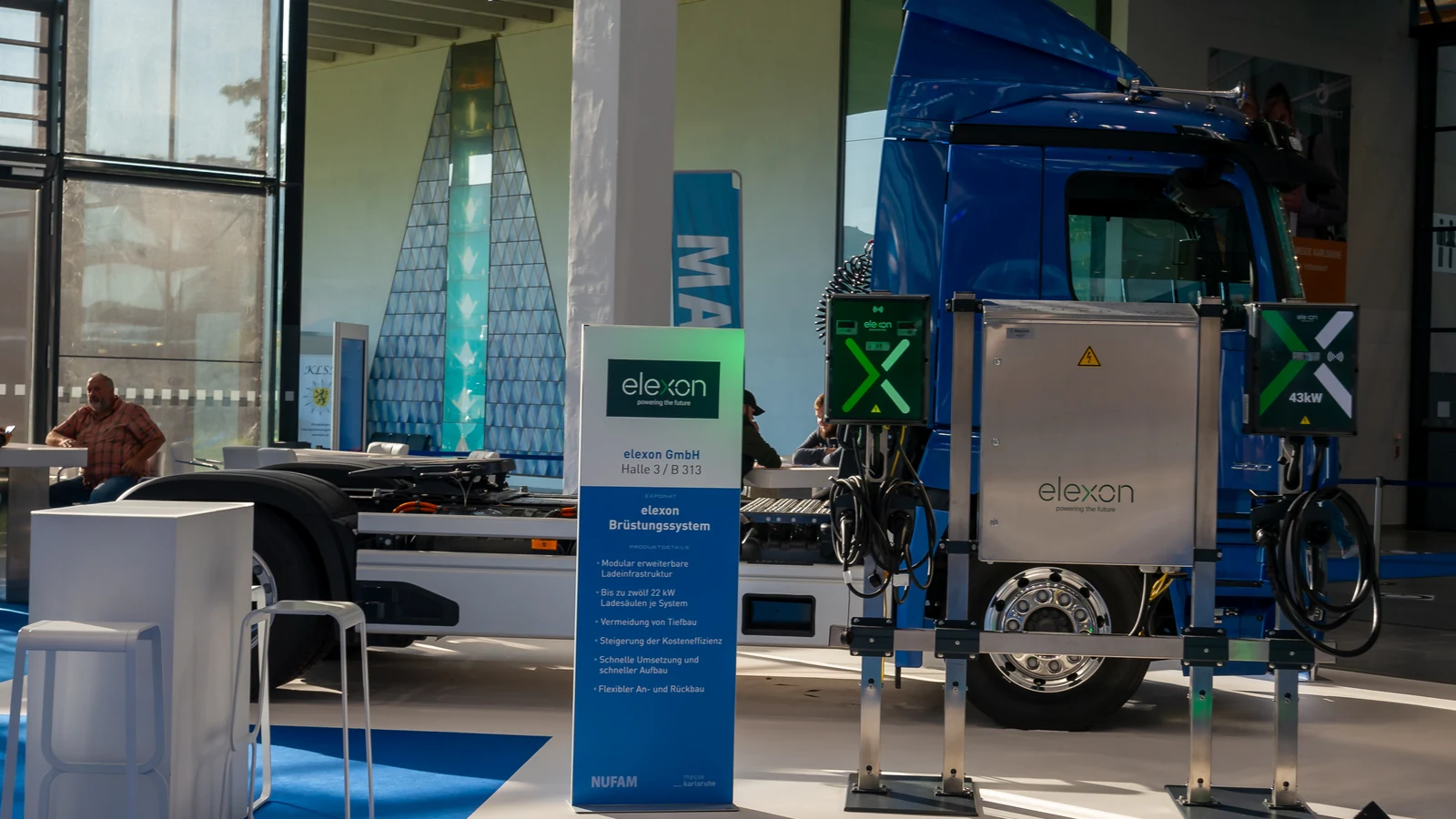 Équipement de recharge pour camions exposé au salon Nufam 2023